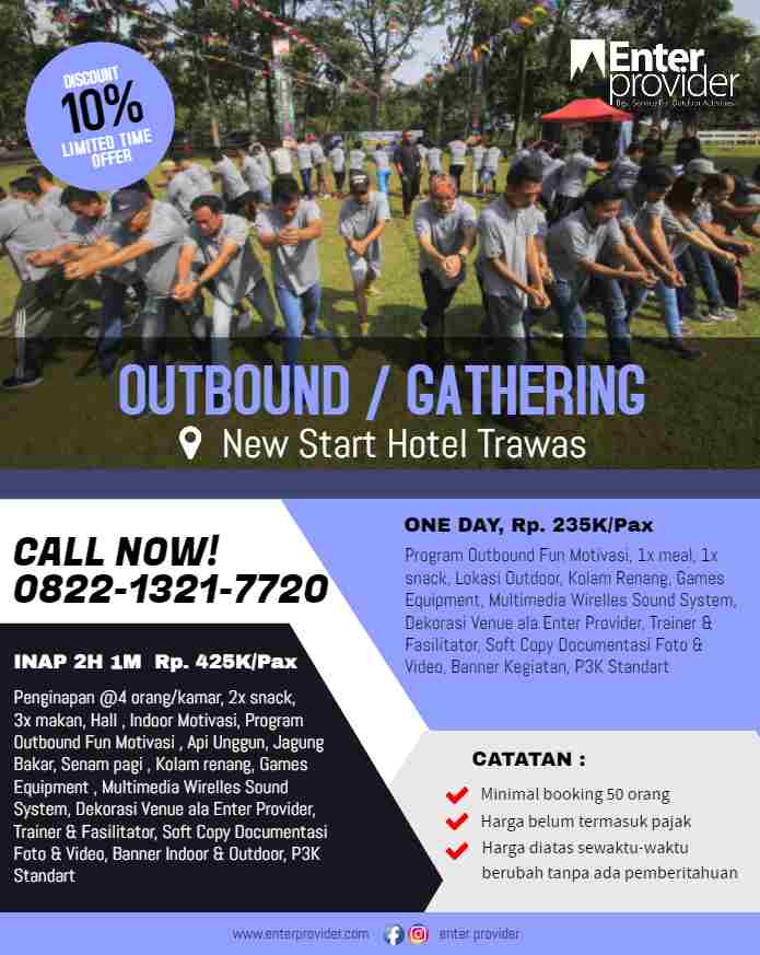 Harga Paket Outbound Gathering di Trawas