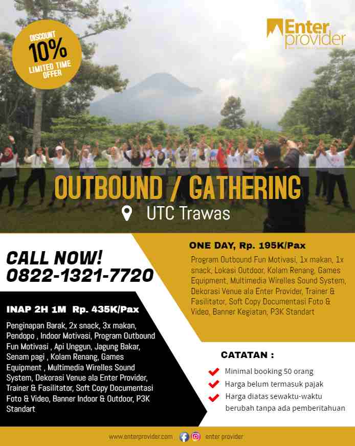 Harga Paket Outbound Gathering di Trawas