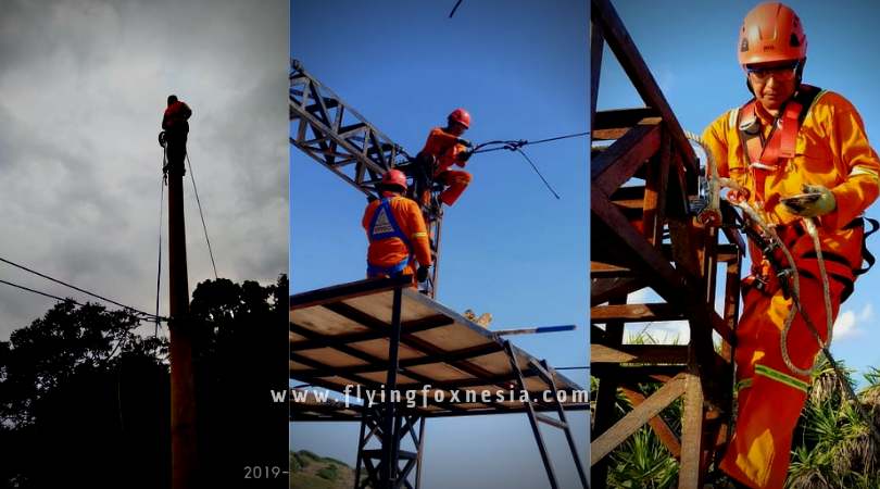 Jasa Instalasi Flying Fox Sepeda Gantung Wahana Outbound Ayunan Raksasa